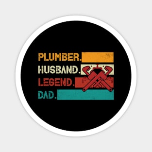 Retro Plumber Husband Legend Dad Magnet